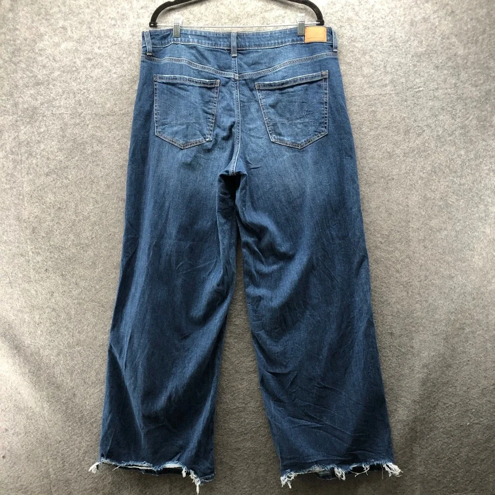 American Eagle Low Rise Baggy Wide Leg Jeans Womens 14 X-Long Y2K Slouchy